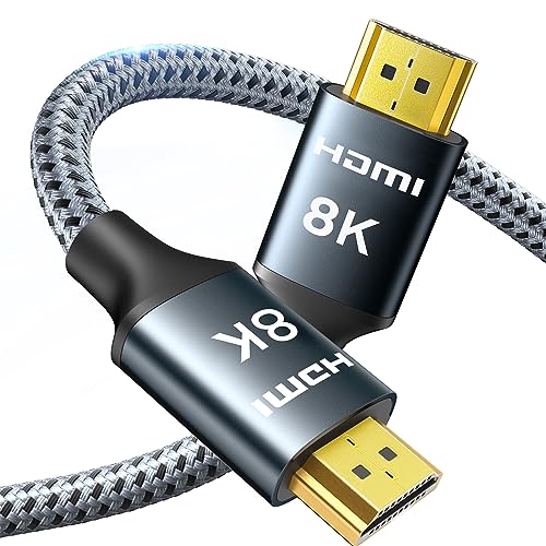 ARISKEEN 8K HDMI 2.1 Kabel 6M, 48Gbps High Speed Nylon Geflochtenes HDMI Kabel, Unterstützt 8K@60HZ, 4K@120Hz, Kompatibel mit PS5/4 TV Monitor Blu-ray Soundbar DVD Laptop von ARISKEEN