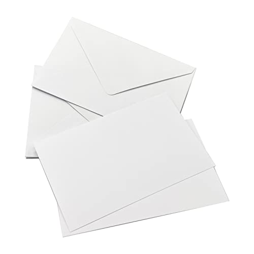 ARKRAFT Karten & Umschläge 14x9cm Kartenhüllen 200er Set 100 Umschläge + 100 Karten (200er Set, weiß) von ARKRAFT