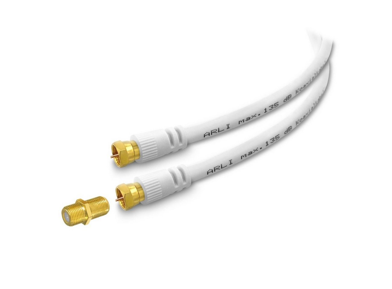 ARLI TV-Kabel, F-Stecker, F-Verbinder (1500 cm), 15m Verlängerungskabel Anschlusskabel TV HD Satkabel vergoldet 135 dB von ARLI