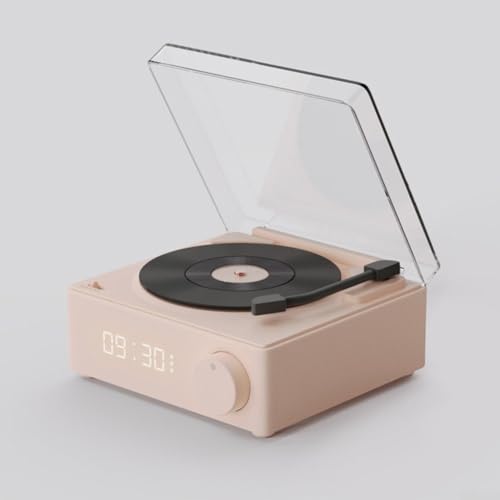 Vinyl-Wecker, kabellos, kleiner Plattenspieler, Audio, intelligentes Stereo, Geschenke (Pink) von ARMYJY