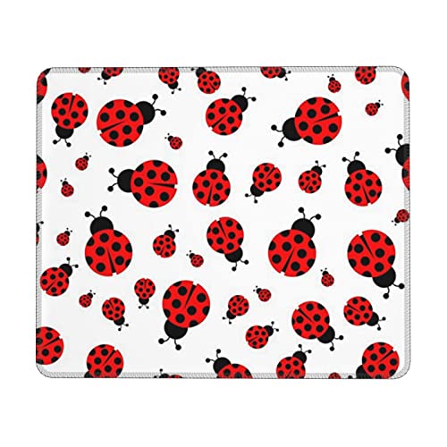 Ladybug Gaming-Mauspad, rutschfeste Gummiunterseite, Computer-Mauspad für Gaming, PC, Laptop, Schreibtisch, Büro, 21,6 x 26,2 cm von AROONS