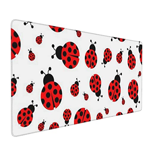 Ladybug Großes Gaming-Mauspad, rutschfeste Gummiunterseite, Computer-Mauspad für Gaming, PC, Laptop, Schreibtisch, Büro, 80 x 40 cm von AROONS