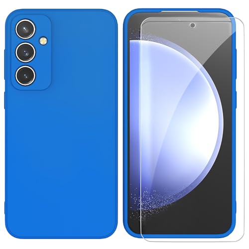 ARRYNN Hülle für Samsung Galaxy S23 FE 5G + Schutzfolie,Handyhülle Liquid Silikon TPU Case Cover Schutzhülle für Samsung Galaxy S23 FE 5G - Blau von ARRYNN