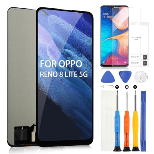 ARSSLY LCD-Display für Oppo Reno 8 Lite 5G CPH2343 / Reno8 Lite Display für Reno8 Lite Digitazer Touchscreen Ersatz Montage mit Werkzeugen (6,43 Zoll, Schwarz) von ARSSLY