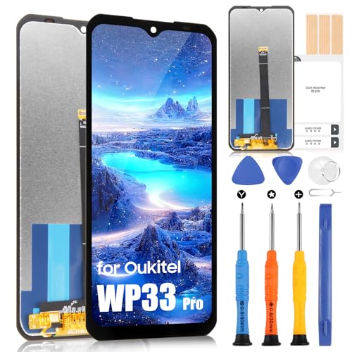 ARSSLY LCD-Display für Oukitel WP33 PRO Display für Oukitel WP33 PRO Touchscreen Digitazer Full Assembly Ersatz Bildschirm mit Reparatur Kit (6,6 Zoll, Schwarz) von ARSSLY