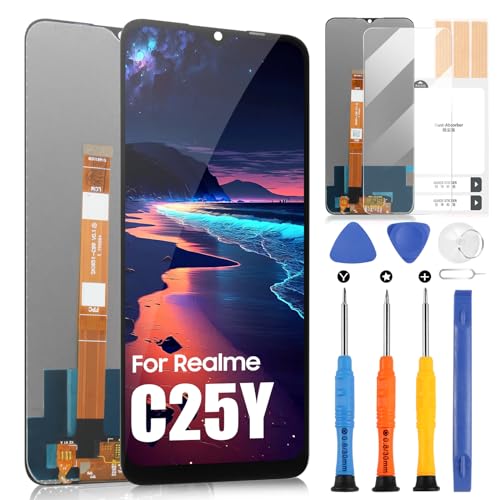 LCD Bildschirm für OPPO Realme C25Y für Realme C25Y RMX3265 RMX3268 RMX3269 LCD Display Touch Digitizer Glas Montage mit Reparaturset von ARSSLY