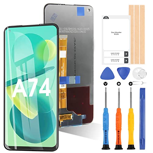 LCD-Bildschirm für Oppo A74 5G / A54 5G / A93 5G CPH2197 CPH2263 6,5 Zoll LCD Display Ersatz Touchscreen Digitazer Assembly mit Reparaturset (Schwarz, nicht für Version 4G) von ARSSLY