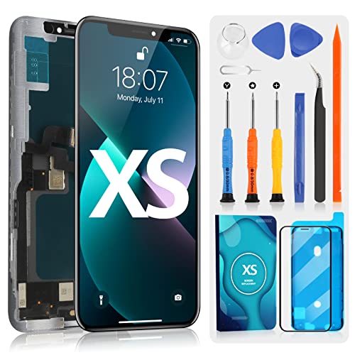 LCD Bildschirm für iPhone XS A1920 A2097 A2098 A2099 A2100 LCD Display Digitizer 3D Touchscreen Ersatz Montage mit Werkzeugen (5,8 Zoll, Schwarz) von ARSSLY