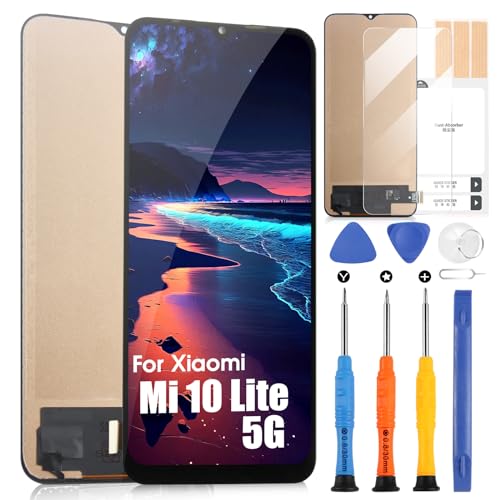 LCD Display für Xiaomi Mi 10 Lite 5G M2002J9G M2002J9S 6,57" LCD Bildschirm Digitazer Touchscreen Assembly Reparaturteile mit Reparatur-Set (nicht für Mi 10T Lite 5G) von ARSSLY