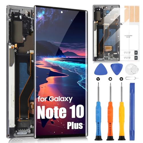 OLED Display für Samsung Galaxy Note 10+ LCD Display für Samsung Note 10 Plus 5G N975 SM-N975 SM-N975U SM-N976 SM-N976 SM-N976U LCD Touchscreen Digitizer mit Werkzeugen (Schwarz mit Rahmen) von ARSSLY