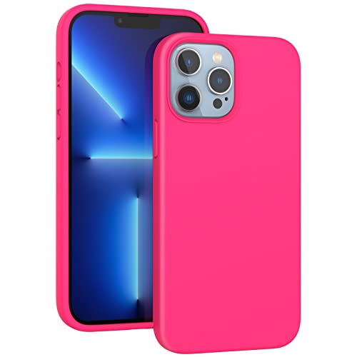 ARSUNOVO für iPhone 13 Pro Flüssig Silikon Hülle, iPhone 13 Pro Liquid Silicone Case, Stoßfeste Silikonhülle Weichem Microfiber-Innenfutter Handyhülle Cover für iPhone 13 Pro - Heißes Rosa von ARSUNOVO