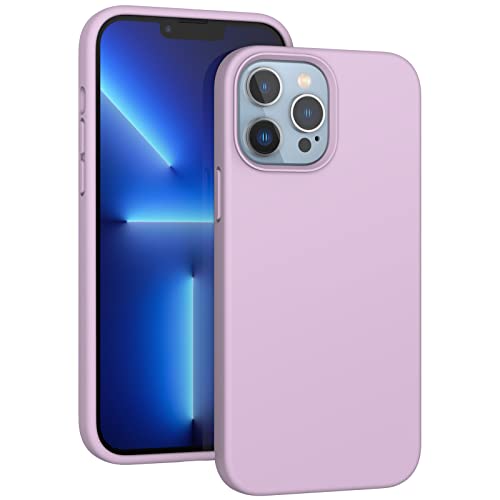 ARSUNOVO für iPhone 13 Pro Flüssig Silikon Hülle, iPhone 13 Pro Liquid Silicone Case, Stoßfeste Silikonhülle Weichem Microfiber-Innenfutter Handyhülle Cover für iPhone 13 Pro - Pink Lila von ARSUNOVO