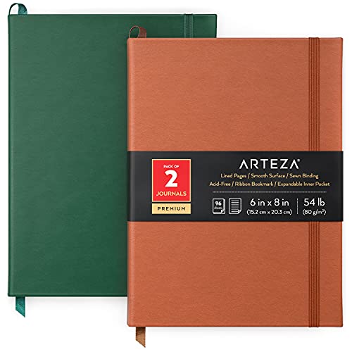 ARTEZA Journal Notizbücher Set, 15.2 x 20.3 cm (2er Pack, Lavendel und Lila), 96 Blatt, Hardcover Notizbuch Set, Notizbuch Blanko mit weißem Schreibpapier von ARTEZA