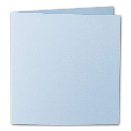 ARTOZ 25x Faltkarten quadratisch - Pastelblau (Blau) - 155 x 155 mm Karten blanko zum Selbstgestalten - 220 g/m² gerippt von ARTOZ