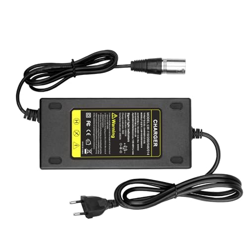 ARyee 54.6V 48V 2A Elektroroller Ladegerät für 13S 48V Lithium Akku Li-Ion Akku Ladegerät für Mobilitätsroller, Motorrad, EBike Elektrofahrrad, 3 Pin XLR Anschluss von ARyee