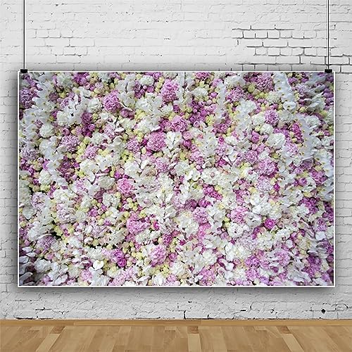 ASDCXZ Blumenwand Foto Hintergrund 3x2.5m, Weiß Gelb Rose Blume Wand Fotowand Hintergrund, Vinyl Fotobox Hintergrund für Hochzeit Geburtstag Party Fotografie, Portrait Fotostudios Hintergründe von ASDCXZ