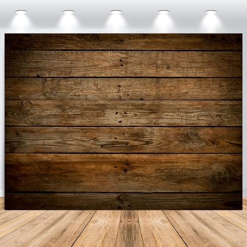 ASDCXZ Holz Foto Hintergrund 3x2.5m, Retro Braun Rustikale Holzwand Fotowand Hintergrund, Vinyl Fotobox Hintergrund für Baby Dusche Geburtstag Party Kuchen Tischdekoration Fotokabine Prop von ASDCXZ