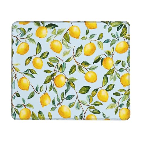 ASDJHFABKY Lemon Fruits Schreibtischunterlage, Zitrone, Gaming-Schreibtischunterlage, Zitrone, Früchte, Baum, Blatt, Mauspad, Schreibtischzubehör, 25 x 30 cm von ASDJHFABKY