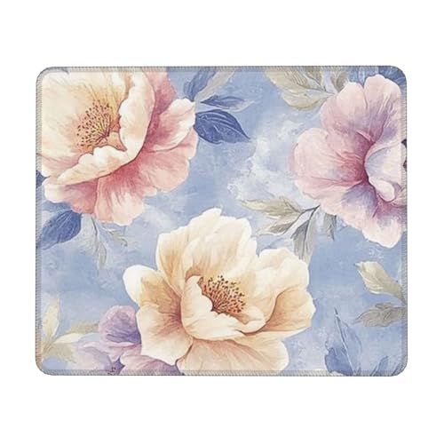 ASDJHFABKY Schreibtischunterlage mit Blumenmuster, Gaming-Schreibtischunterlage, florales Mauspad für Zuhause, Büro, Laptop, Desktop, 20 x 24 cm von ASDJHFABKY