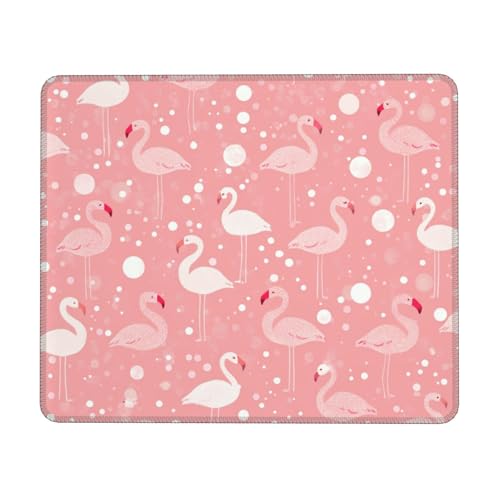 Pinke Schreibtischunterlage mit Flamingos, Gaming-Schreibtischunterlage, rosa Flamingos, Mauspad, Büro, Heimdekoration, für Frauen, Mädchen, Tastaturunterlage, 25 x 30 cm von ASDJHFABKY