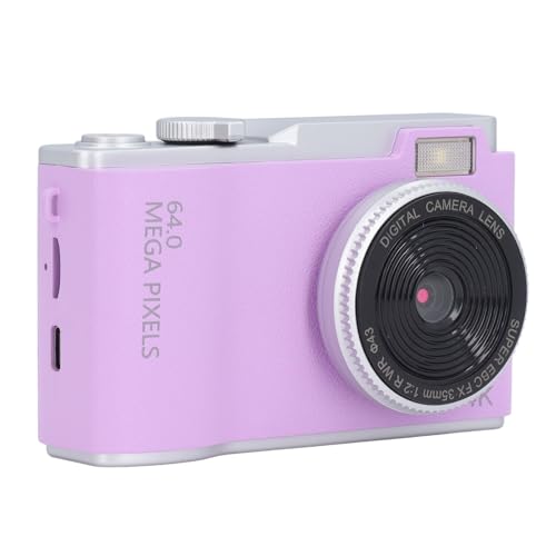 1080P-Digitalkamera für Fotografie und Video, 48 MP Vlogging-Kamera, 16-facher Digitalzoom, Autofokus, Fülllicht, Anti-Shake, 2,4-Zoll-Bildschirm, Kompakte Reisekamera für (Purple) von ASHATA