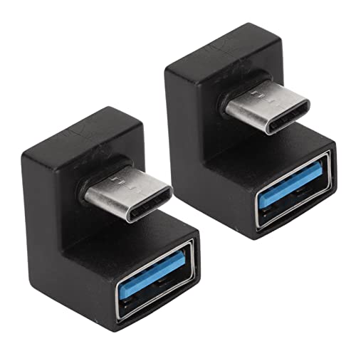 ASHATA 2 Stück USB-C-Stecker auf USB-Buchse-Adapter, 5 Gbit/s Typ-C-OTG-Laufwerkskonverter, für Pro 2021, Air 2020, für IMac, XPS, Galaxy Book, 180 Grad Abgewinkelter von ASHATA