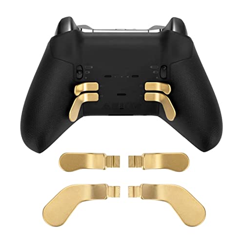 ASHATA 4 Stück Elite Controller Paddles, Edelstahl-Ersatzpaddel für Elite Series 2 1797, Elite Series 2 Paddles für Elite Controller (Gold) von ASHATA