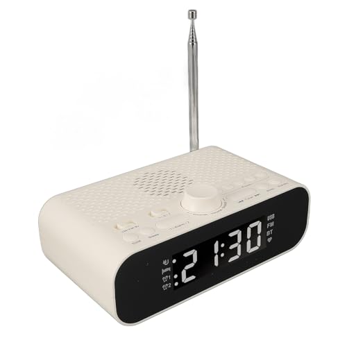 ASHATA Digitaler Radiowecker, Dual-Wecker, Lautsprecher, UKW-Radio mit USB-Ladeanschluss, 5.0-Verbindung, Lange Akkulaufzeit, Schlummerfunktion, Sleep-Timer von ASHATA