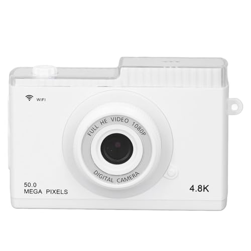 ASHATA Digitalkamera, 48 MP 1080P HD Kamera, 8 facher Digitalzoom, Kompakte Kleine Kamera für Jungen und Mädchen, Vorder und Rückseite mit Zwei Objektiven, Autofokus Taschenkamera für von ASHATA