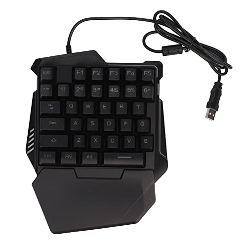 ASHATA Ergonomische Einhand-Gaming-Tastatur mit 35 Tasten, RGB-hintergrundbeleuchtete Einhand-Gaming-Tastatur mit Leisen Tasten für PC-Gamer von ASHATA