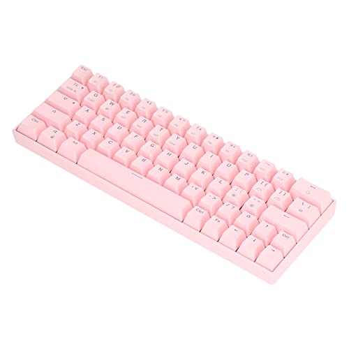 ASHATA Kabellose Mechanische Tastatur mit 3 Modi, N-Tasten-Rollover, 64 Tasten, Mechanische RGB-Tastatur, 2,4 G Kabellose Typ-C-kabelgebundene Mechanische Tastatur, (Roter Schalter) von ASHATA