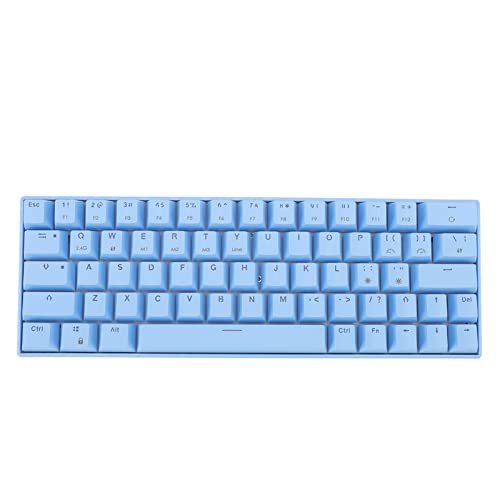 ASHATA Mechanische Tastatur, 64 Tasten, 3 Modus, 2,4 G BT Typ C, Kabelgebundene Mechanische Gaming-Tastatur, Weißes Licht, Ergonomisches Layout, 4 Schalter, Optionale Blaue Tastatur für von ASHATA