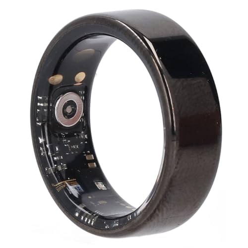 ASHATA Smart Ring Gesundheits-Tracker, Fitness-Tracker, Ringüberwachung, Fitness-Schrittzähler, Schlaf-Tracking-App, IP68 Wasserdicht, Tragbare Gesundheitsringe, Schr (Black) von ASHATA