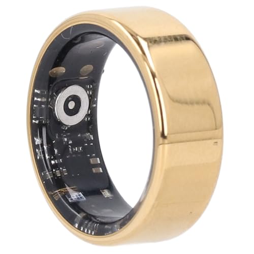 ASHATA Smart Ring Gesundheits-Tracker, Fitness-Tracker, Ringüberwachung, Fitness-Schrittzähler, Schlaf-Tracking-App, IP68 Wasserdicht, Tragbare Gesundheitsringe, Schr (Gold) von ASHATA