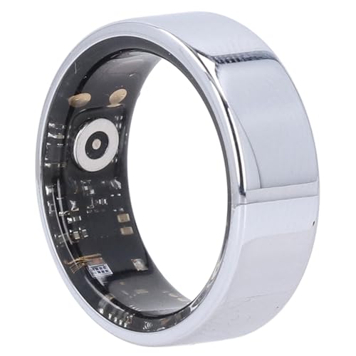 ASHATA Smart Ring Gesundheits-Tracker, Fitness-Tracker, Ringüberwachung, Fitness-Schrittzähler, Schlaf-Tracking-App, IP68 Wasserdicht, Tragbare Gesundheitsringe, Schr (Silver) von ASHATA