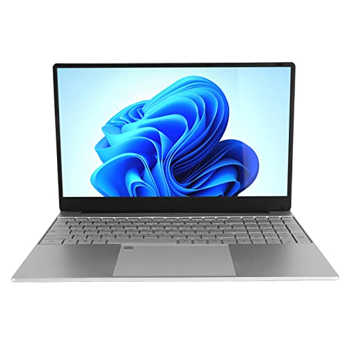 ASHATA Ultradünner Laptop für Windows 11, 15,6-Zoll-FHD-IPS-Display, Quad-CPU, 16 GB 512 GB ROM, Laptop mit Tastatur, die per Fingerabdruck Entsperrt Werden Kann, und mit von ASHATA