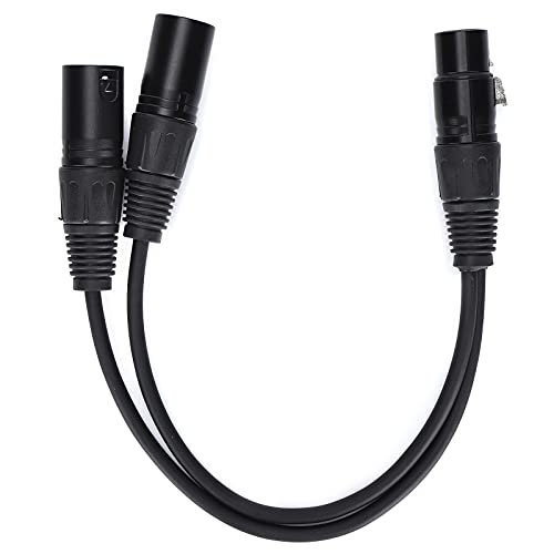 ASHATA XLR-Buchse auf Doppel-XLR-Stecker-Mikrofonkabel, Mikrofon-Verlängerungskabel, XLR-Buchse auf Doppel-XLR-Stecker Y-Typ-Splitter Audio-Mikrofonkabel 0, Plug and Play von ASHATA