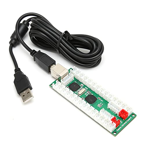 Arcade Controller Encoder Board QM070924, Zero Delay PC USB Encoder Board mit USB Kabel, für PS3, für Linux, für OS X, für Android, für Win10, für Raspberry Pi, für MAME, PC von ASHATA