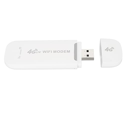 Entsperrter USB-Dongle für Mobiles Breitband, LTE-4G-USB-MODEM, WiFi-Hotspot, Tragbares Mobiles Drahtloses Netzwerk für Unterwegs, -Router, Standard-micro sim-Kartensteckplatz, Weiß von ASHATA