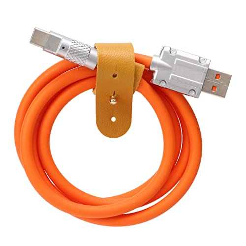 Ladekabel, 66-W-Schnellladekabel, Flüssiges Silikon, Verdicktes Typ-C-Ladekabel für Telefon-Powerbank-Kamera, 3,3 Fuß (Orange) von ASHATA