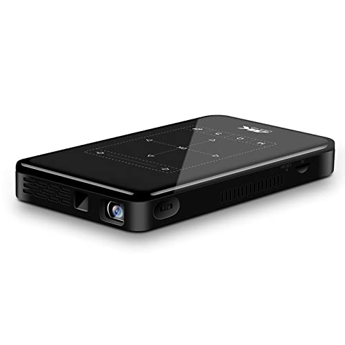 Mini-DLP-Projektor, WiFi-Bluetooth-LED-Videoprojektor, tragbarer 3D 4K HD-Smart-DLP-Taschenprojektor, HDMI USB-Heimkino-Media-Player, Android 6.0-System für Heimspiele im Bildungsbereich(EU) von ASHATA