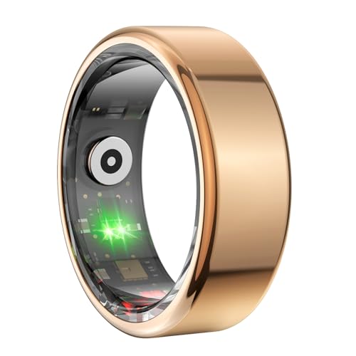 Smart Ring Fitness Tracker, IP68 Wasserdicht Tragbar Smart Ring Schlaf Tracking Körpertemperatur-, Schrittzähler, Tracking Ring, E-Book, Umblättern, Musiksteuerung (8#) von ASHATA