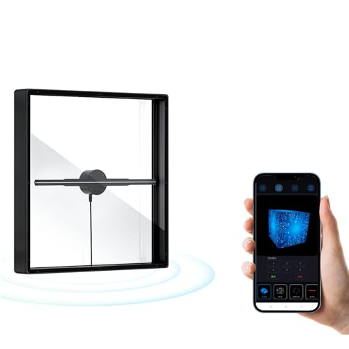 Upgrade des 3D Hologramm Lüfters, 17,7 Zoll 3D Hologramm Projektor Werbedisplay, 2000 X 1152 576 LED 3D Hologramm Projektor Lüfter, Unterstützt Telefon APP Computer (EU) von ASHATA