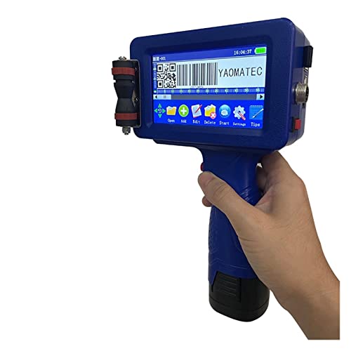 ASHBV Tragbarer Tintenstrahldrucker 25 Sprache 12,7 mm Logo QR-Code Seriennummer Tragbarer Datumsdrucker Handstrahl-Thermo-Tintenstrahldrucker(Printer 1 Black ink-02) von ASHBV