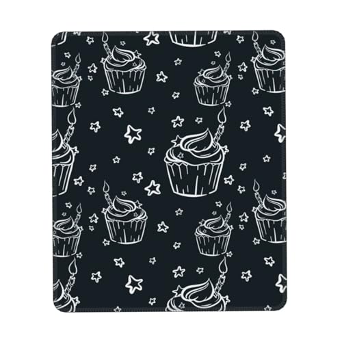 ASKFNASDKMFN Mauspad mit Cupcake-Motiv, rutschfeste Gummiunterseite, Computer-Mauspads für kabellose Maus, 18 x 22 cm von ASKFNASDKMFN