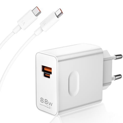 88W USB C Ladegerät und USB C Kabel für Honor 90 Lite 5G 70 Lite 200 Magic6 Pad,Supercharge Schnellladekabel Typ C Ladekabel 1M und QC PD Dual-Port-Ladeadapter für Huawei Honor von ASKUBSKU