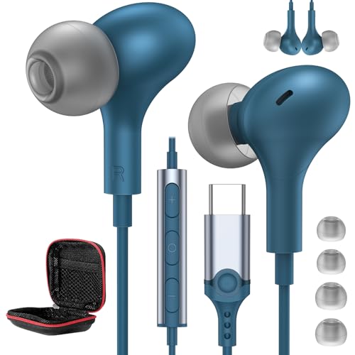 Kopfhörer USB C Anschluss für Samsung A54 5G,In Ear Kopfhörer mit Mikrofon Magnetisch Typ C Kopfhörer USB C Headset für Pixel 8a 8 Pro 7a iPhone 15 Pro Max Galaxy A55 A35 A34 A33 A53 S24 S23 Mi 13T 14 von ASKUBSKU