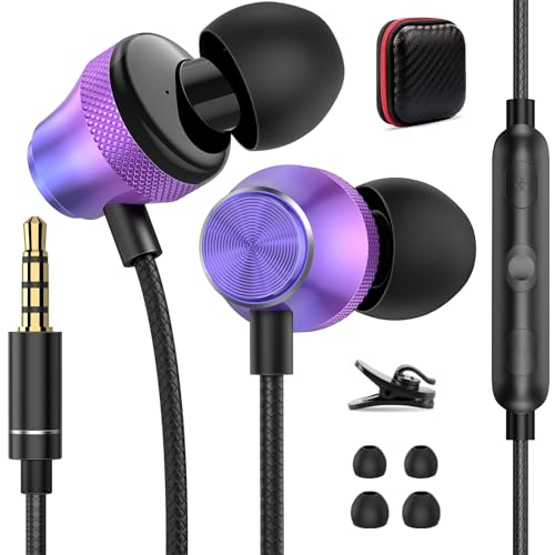 Kopfhörer für Redmi Note 13 Pro 13R 12S 5G,Stereo-Geräuschunterdrückung Ohrhörer 3,5-mm-Klinkenstecker Headset mit Mikrofon Kabel für Xiaomi Poco X6 X5 C65 Samsung Galaxy A15 A23 iPhone 6 Motorola G84 von ASKUBSKU