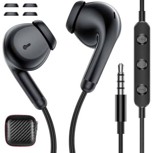 Kopfhörer mit Kabel für XiaoMi Redmi Note 14 13 12S 11 Stereo In Ear Ohrhörer 3,5MM Klinkenstecker Headset mit Mikrofon für Samsung A15 A16 A14 Galaxy A25 5G A23 Moto G Redmi 14R 13C Poco X6 C65 iPad von ASKUBSKU