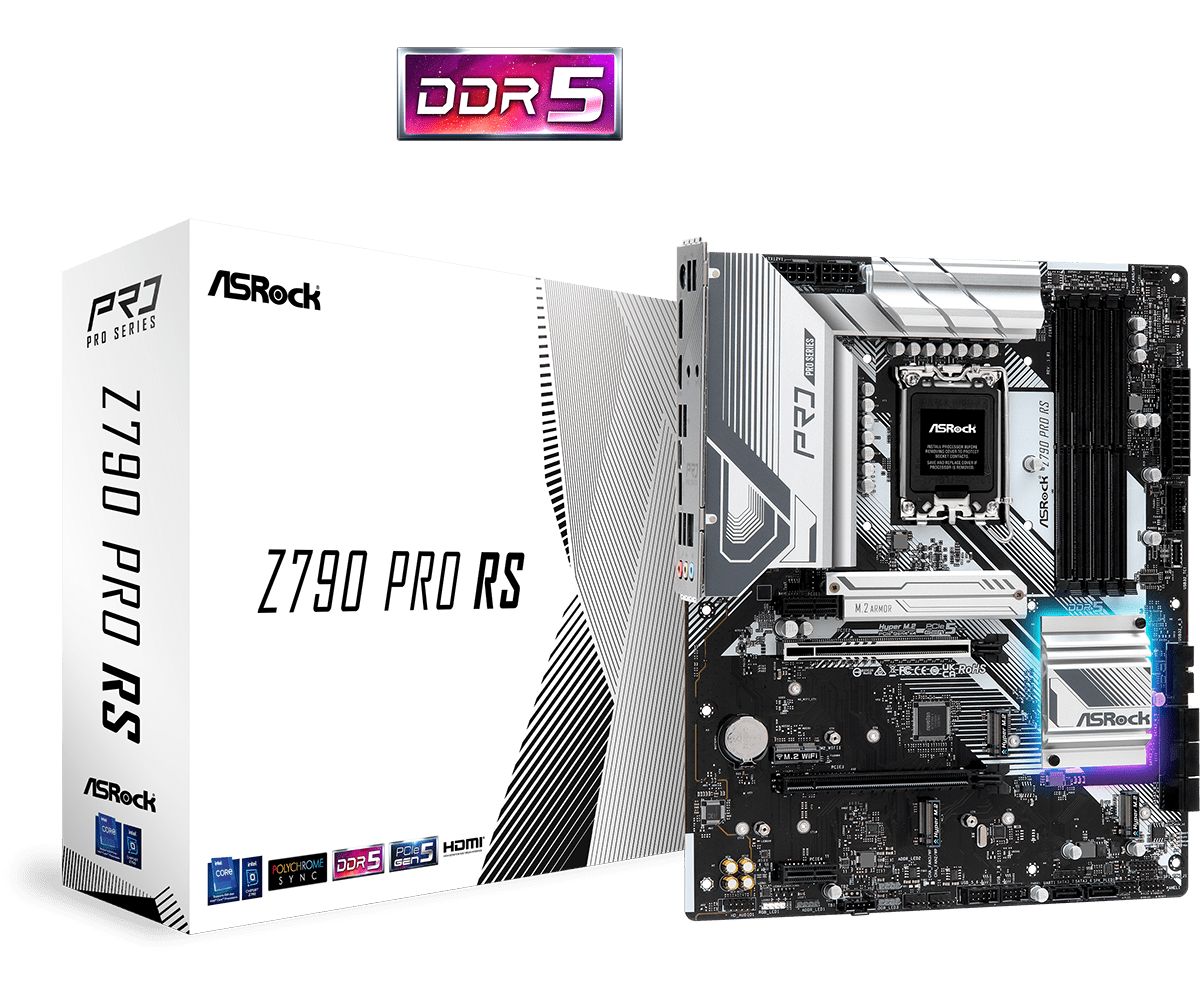 Asrock Z790 Pro RS - Intel - LGA 1700 - Intel� Core� i5 - Intel� Core� i7 - Intel� Core� i9 - DDR5-SDRAM - 128 GB - DIMM (90-MXBK40-A0UAYZ) von ASRock